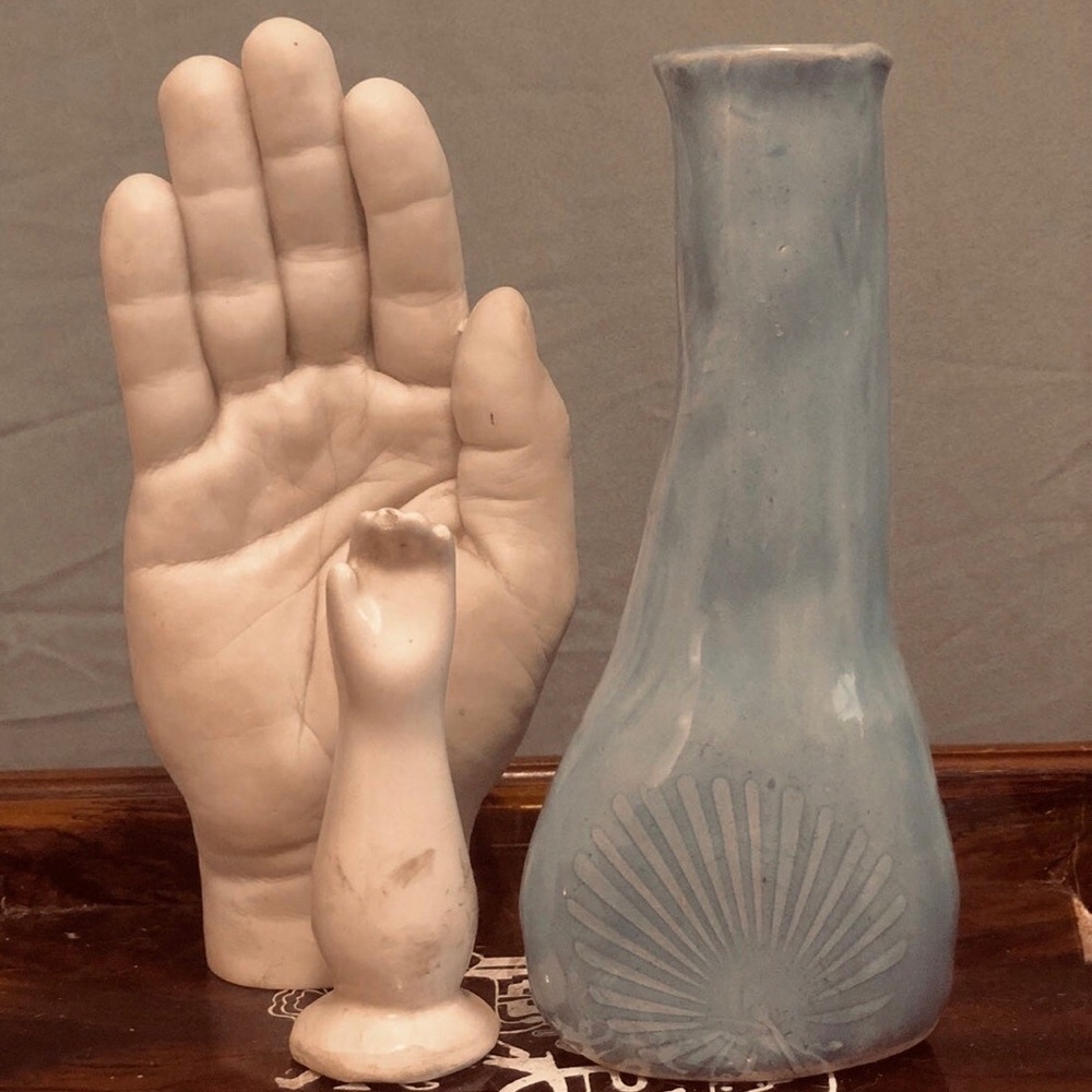 Vintage Boho Studio Pottery Blue Vase